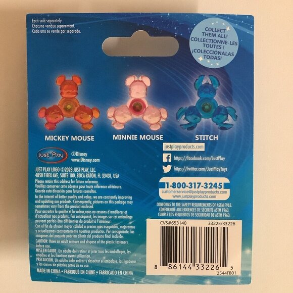 Disney Mickey & Minnie 3 Inches Each Fidget Spinner New In Package - Picture 3 of 8